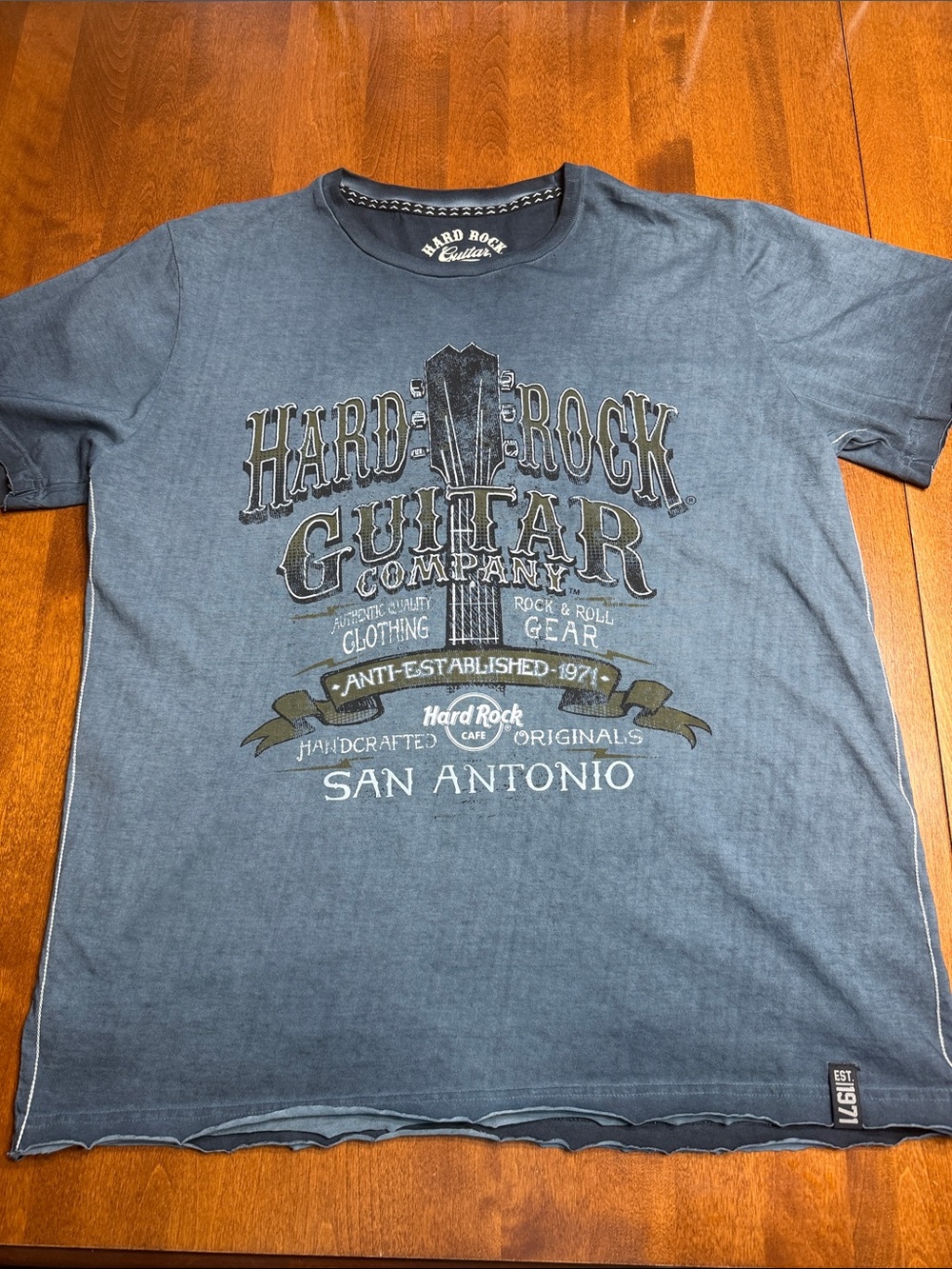 Hard Rock Cafe Blue San Antonio Guitar Company Graphic Tee